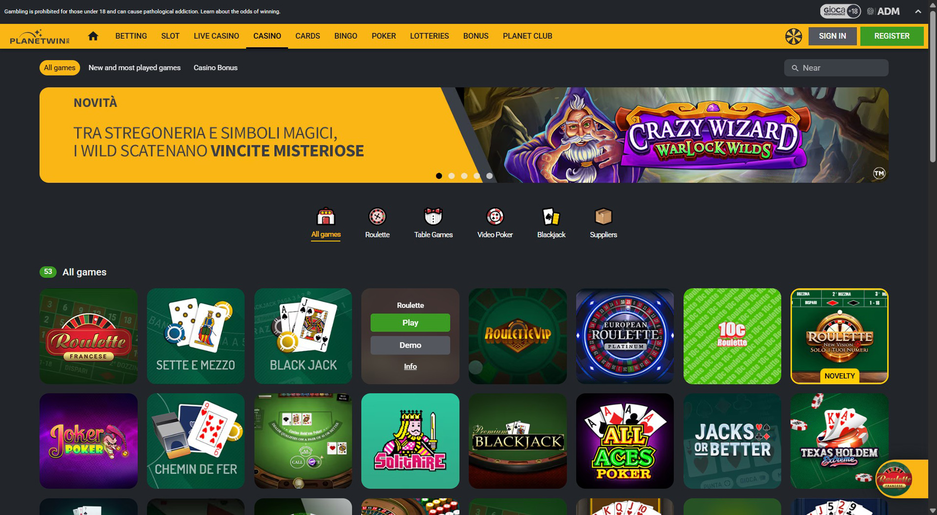 1. Planetwin365- La migliore scelta per il casinò Skrill