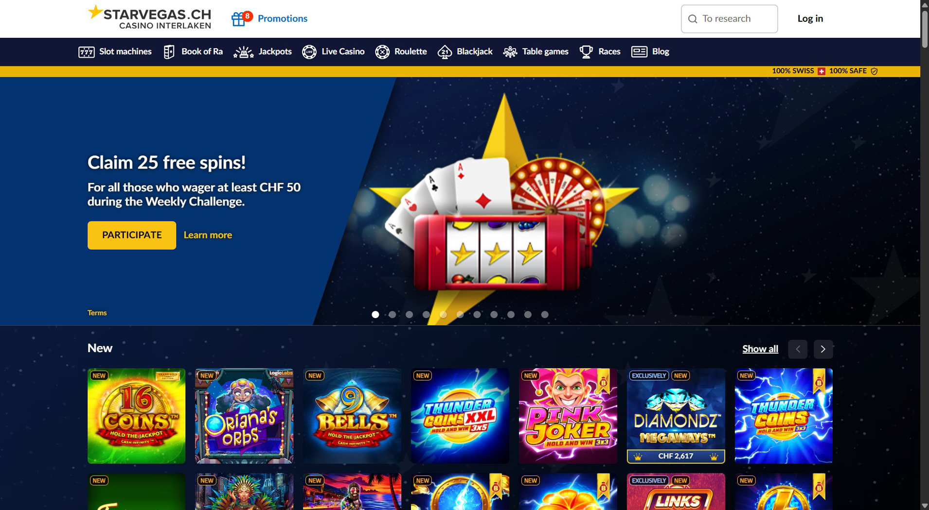 8. StarVegas- Bonus popolare del casinò Skrill